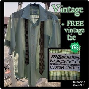 Vintage Short-Sleeved Button-Up